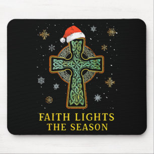Mousepad Irlandês Cruz Celta Nó Fé Cristã Chapéu de Papai N