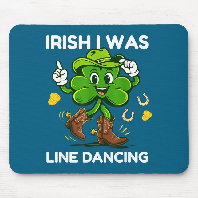 Mousepad Irlandês estava dançando em linha de forma engraça (Frente)