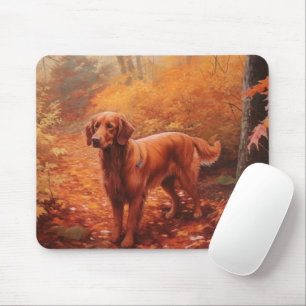 Mousepad Irlandês Red Setter no outono deixa cair inspiraçã