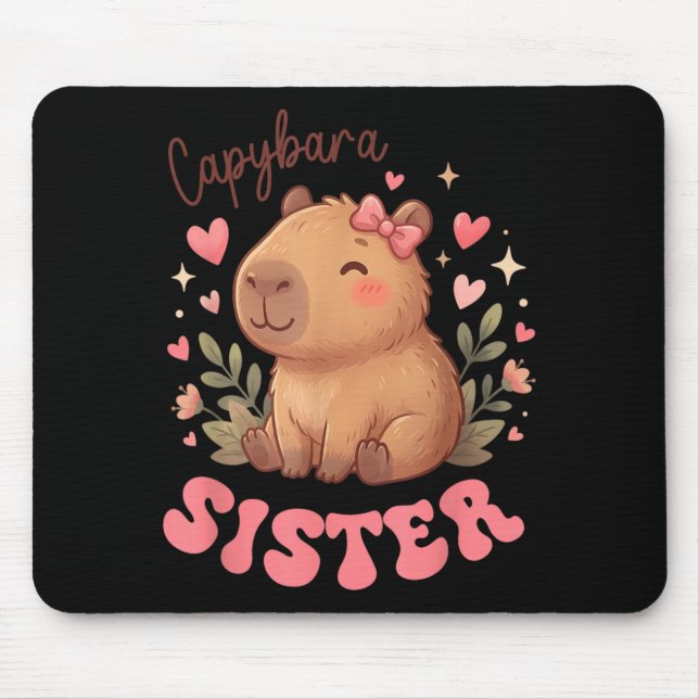 Mousepad Irmã Capivara da Menina da Festa de Aniversário Ca (Frente)