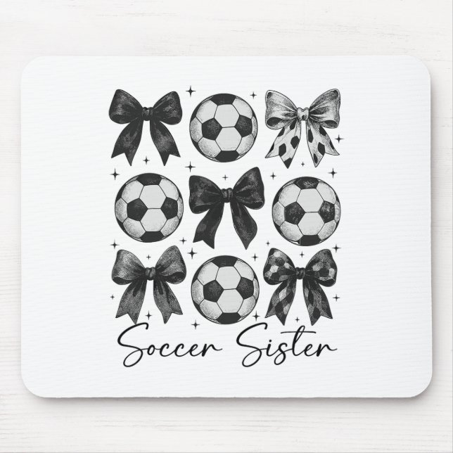 Mousepad Irmã de Futebol Coquete Engraçada Arco Irmã de Fut (Frente)
