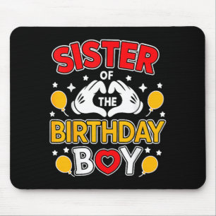 Mousepad Irmã Do Menino Do Aniversário Família Combinando P