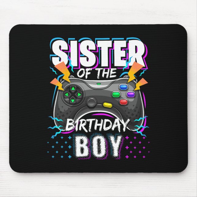 Mousepad Irmã Do Menino Do Aniversário Jogo De Vídeo Combin (Frente)