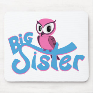 Mousepad Irmã Grande Rosa Coruja