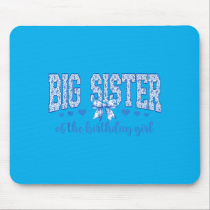 Mousepad Irmã Mais Velha Da Menina Do Aniversário Azul Chin