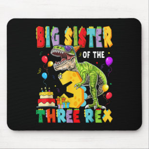 Mousepad Irmã Mais Velha Dos Três Rex 3º Aniversário Menino
