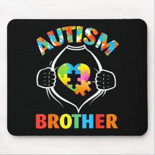 Mousepad Irmão Autismo Super-Herói Puzzle Coração Conscient