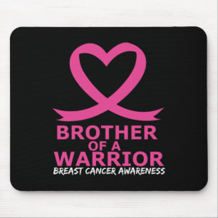Mousepad Irmão Cancer Da Mama De Um Guerreiro Coração Rosa 