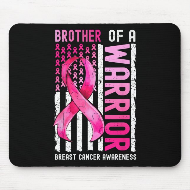 Mousepad Irmão De Um Cancer De Mama Guerreiro, U.A Flag Awa (Frente)