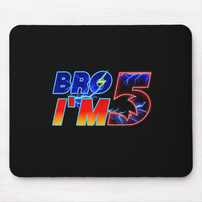 Mousepad Irmão Im 5 Birthday Boy Festa de Combinação da Fam (Frente)