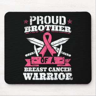 Mousepad Irmão Orgulhoso Do Guerreiro Do Cancer Da Mama Ros