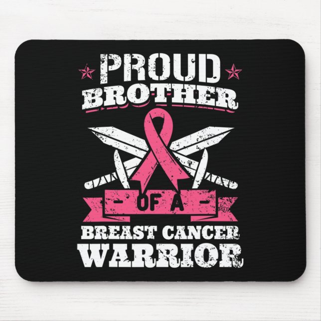 Mousepad Irmão Orgulhoso Do Guerreiro Do Cancer Da Mama Ros (Frente)