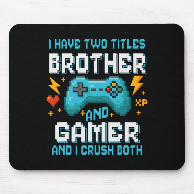 Mousepad Irmãoe Gamer Pixel Console Video Game Player G (Frente)