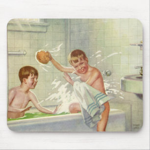 Mousepad Irmãos Antigos, Crianças, Meninos Brincando na Ban