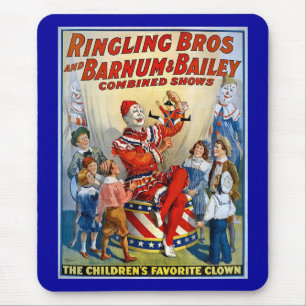 Mousepad Irmãos de Ringling & Barnum & palhaço do vintage