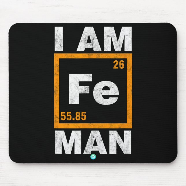 Mousepad Iron (fe) Man Funny Periodic Elemen Gift  (Frente)