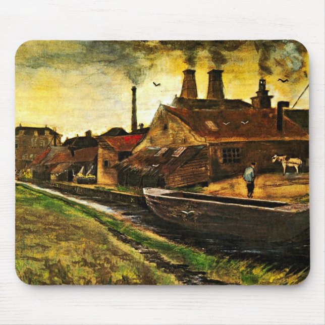 Mousepad Iron Mill em Haia, por Vincent van Gogh (Frente)