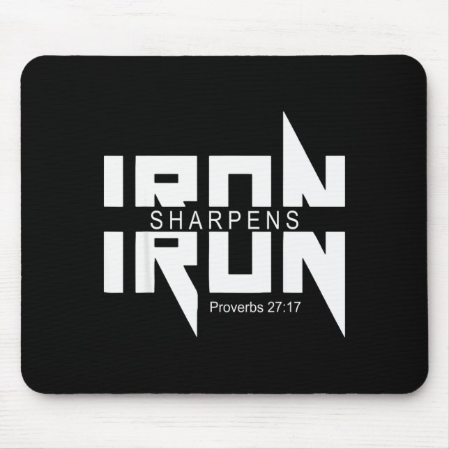 Mousepad Iron Sharpens Iron Bible Jesus Faith Religious Chr (Frente)