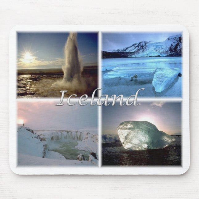 Mousepad IS Islândia - Jokulsarlon - Gullfoss - (Frente)