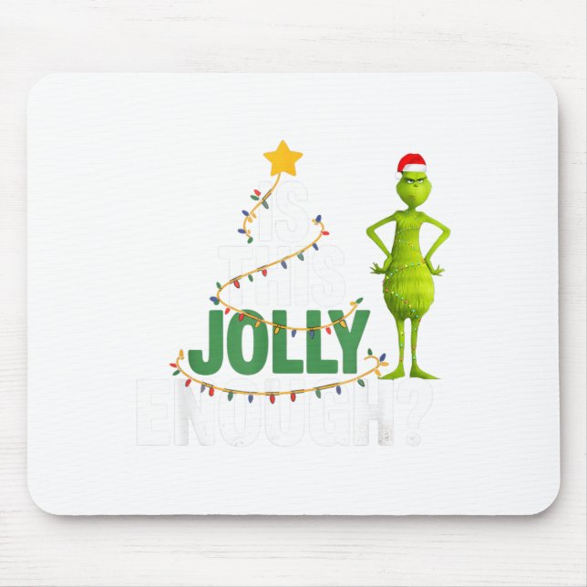 Mousepad Is This Jolly Enough Funny Christmas Tree Lights H (Frente)