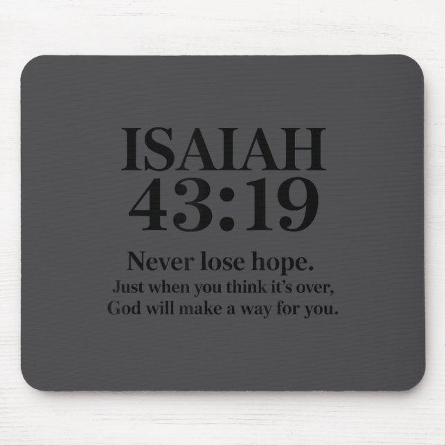 Mousepad Isaiah 43_19 Bible Verse Christian Saying  (Frente)