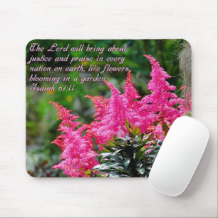 Mousepad Isaiah 61:11 Inspiração Floral Rosa