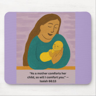 Mousepad Isaiah 66:13 Comforting Mother and Baby Postcard
