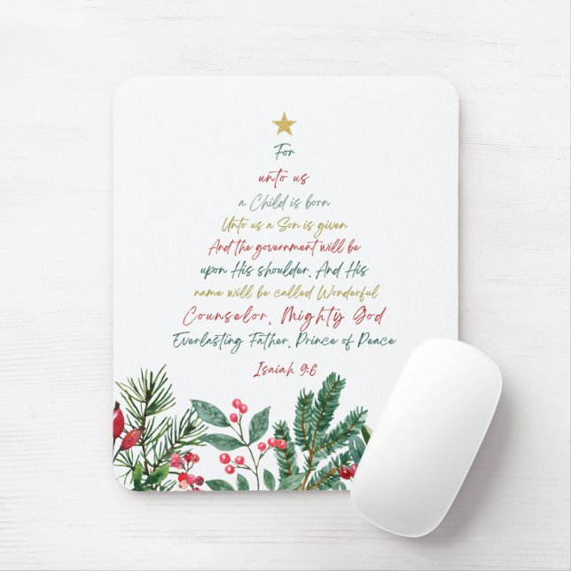 Mousepad Isaiah 9:6 Para nós Uma Criança é Natal Nascer (Com mouse)