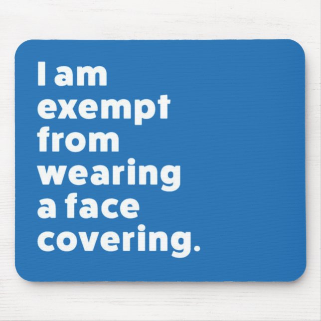 Mousepad Isento de Vestir uma cobertura de rosto (Frente)