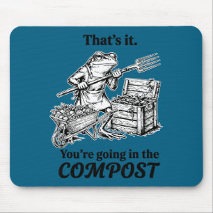 Mousepad Isso vai para a compostagem, sapo engraçado de jar