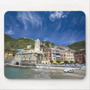 Mousepad Itália, Cinque Terre, Vernazza, Porto e Igreja 2