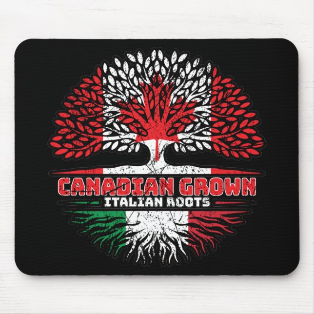 Mousepad Itália, Itália, Canadá, Canadá, Bandeira de Raízes (Frente)