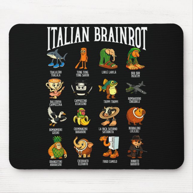 Mousepad Italian Brainrot Ballerina Ino Character Meme Mix  (Frente)