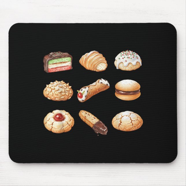 Mousepad Italian Christmas Cookie Xmas Holiday Men Women Ki (Frente)