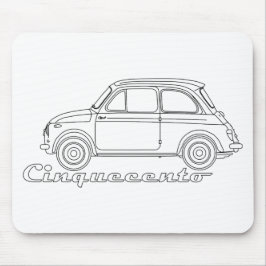 Mousepad Italiano Fiat Cinquecento 500 cc Oldtimer Blueprin