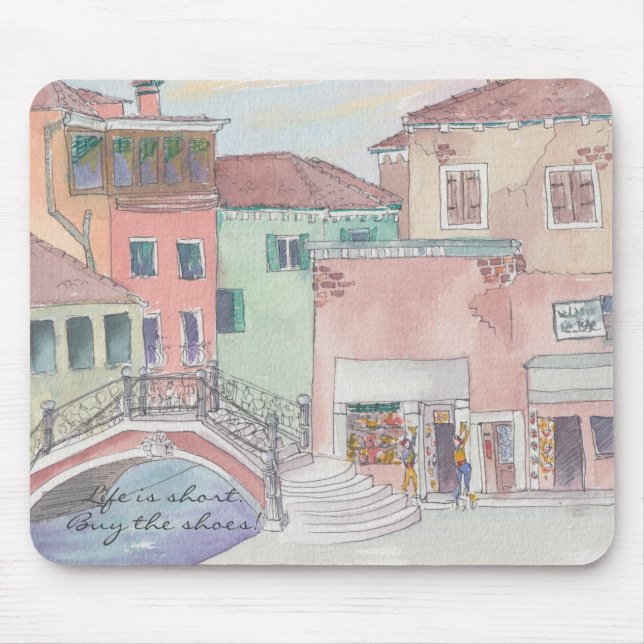 Mousepad "Italy/Watercolor Sketch" (Frente)