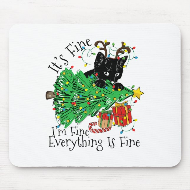 Mousepad It's Fine I'm Fine Everything Is Fine Fun Christma (Frente)
