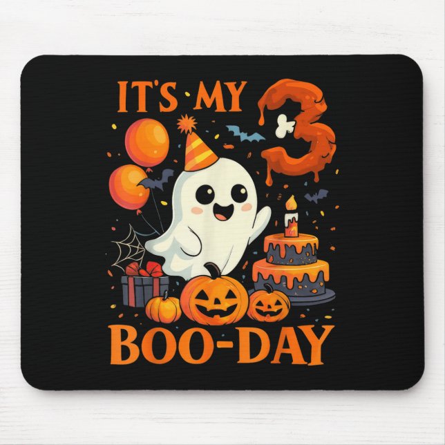 Mousepad It's My 3rd Boo-day Birthday Halloween Ghost 3 Yea (Frente)