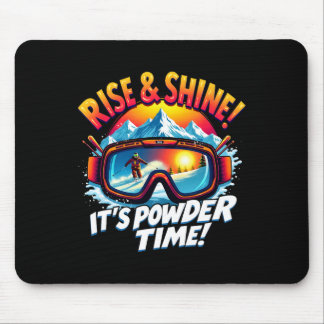 Mousepad It's Powder Time Ski Goggles Skiing Mountain Rise 