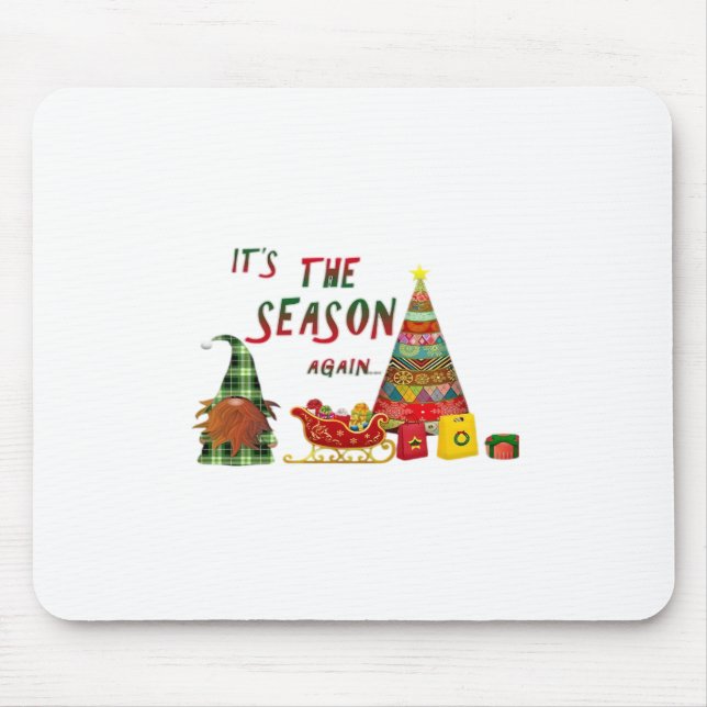 Mousepad Its The Season Again Christmas Gnome (Frente)