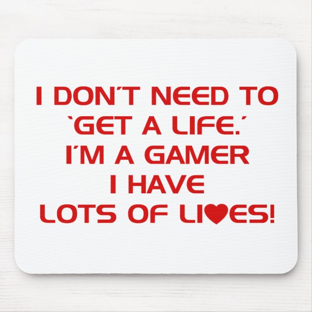 Mousepad I've obteve lotes das vidas - video games do jogo (Frente)