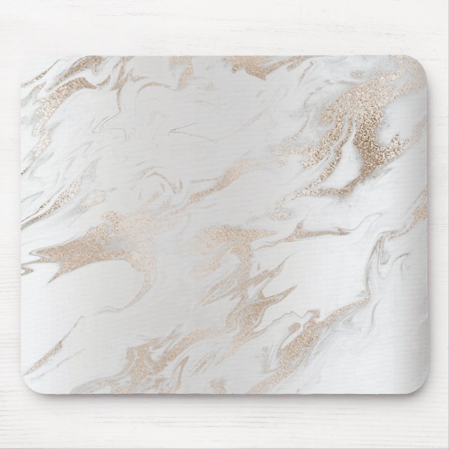 Mousepad Ivory Pprecoce Titânio Dourado Cinza Branca Mármor (Frente)