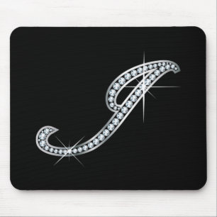 Mousepad J Script "Diamond Bling"