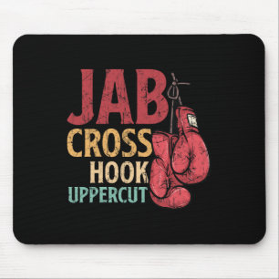 Mousepad Jab Cross Hook Uppercut Boxer Trabalho Kickboxing