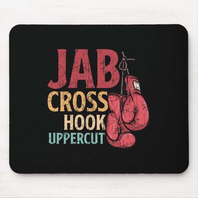 Mousepad Jab Cross Hook Uppercut Boxer Trabalho Kickboxing  (Frente)