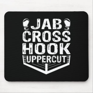 Mousepad Jab Cross Hook Uppercut Treino de Boxeador Homens
