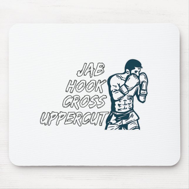 Mousepad Jab Hook Cross Uppercut Boxe Para Boxeadores Homen (Frente)