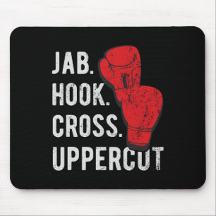 Mousepad Jab, Hook, Cross, Uppercut - Kickboxing e Boxe