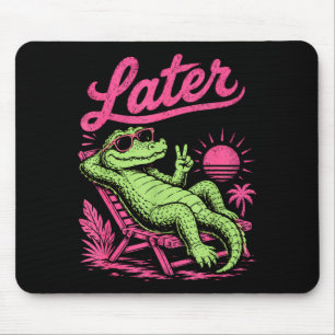 Mousepad Jacaré retrô mais tarde depois enquanto crocodilo