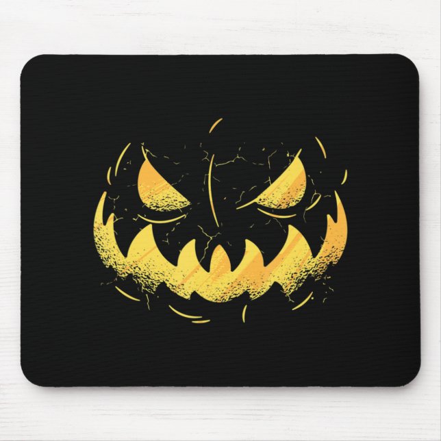 Mousepad Jack O Lanterna Assustado Pumpkin Esculpido No Dia (Frente)